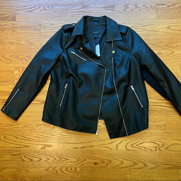 NWT Lane Bryant Black Motorcycle Jacket Women’s Size 14/16 Plus Size - Picture 1 of 6
